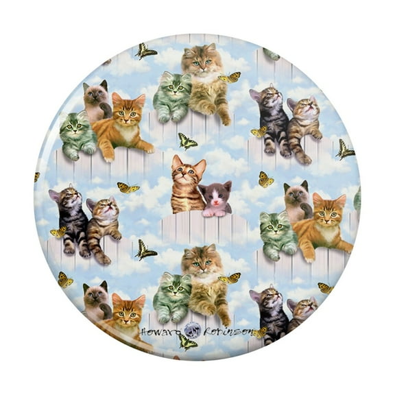 Kittens Cats and Butteflies Pattern Kitchen Refrigerator Locker Button Magnet