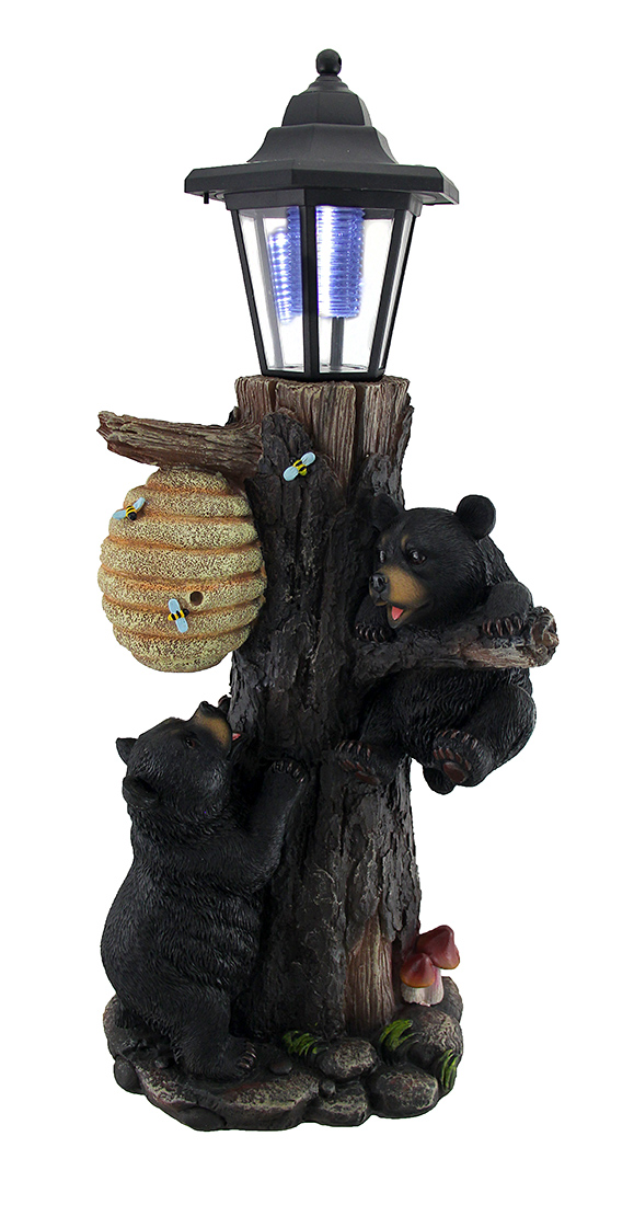 Photo 1 of Bearly There Honey Hungry Climbing Cubs Solar Lantern Statue