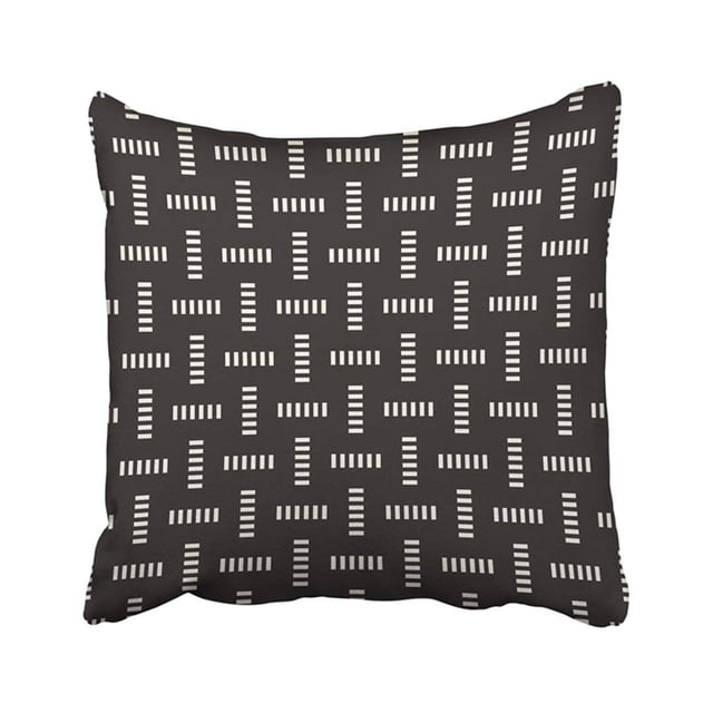 Funda de Almohada Crosshatch Geométrico Cruzado Gráfico Rectángulos A Cuadros Blanco y Negro ABPHQTO 45x45 cm