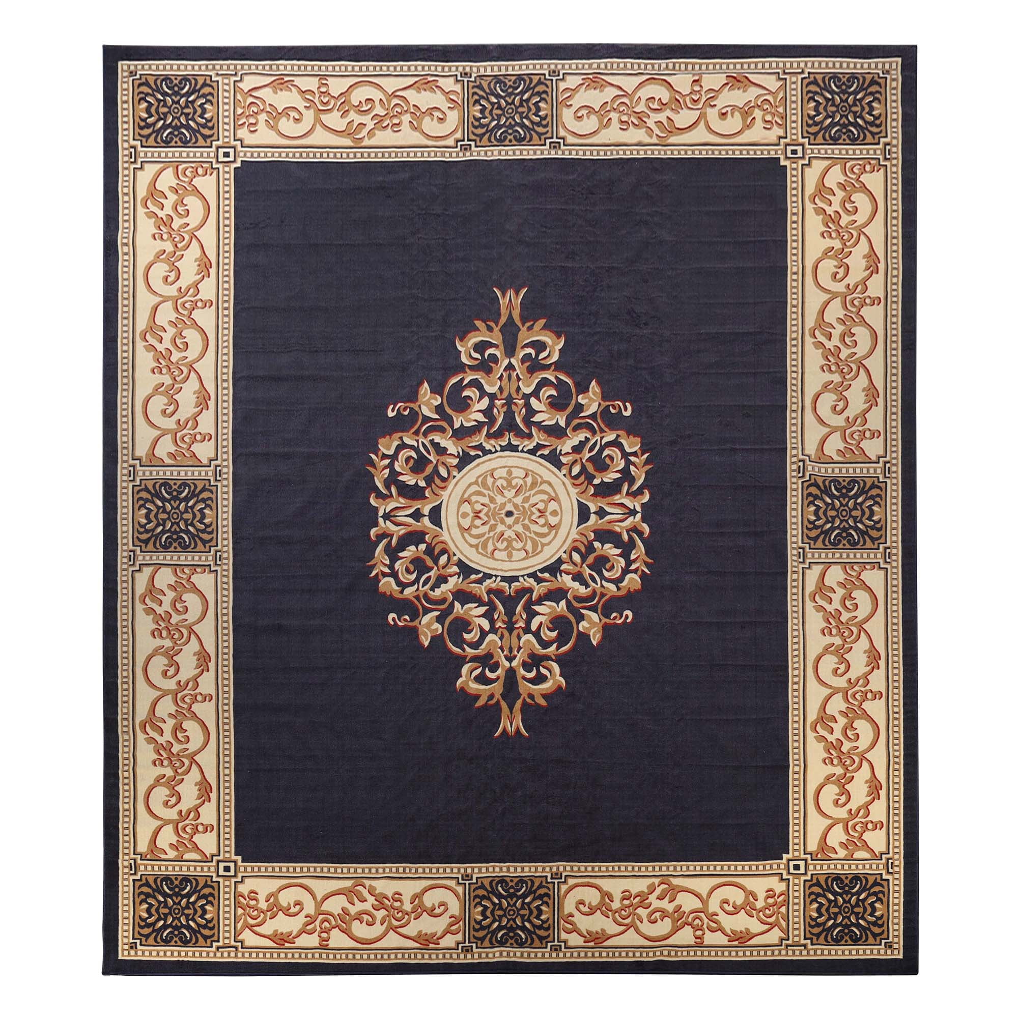 Superior Oversized Medallion Indoor Area Rug, 12' x 18', Midnight Blue