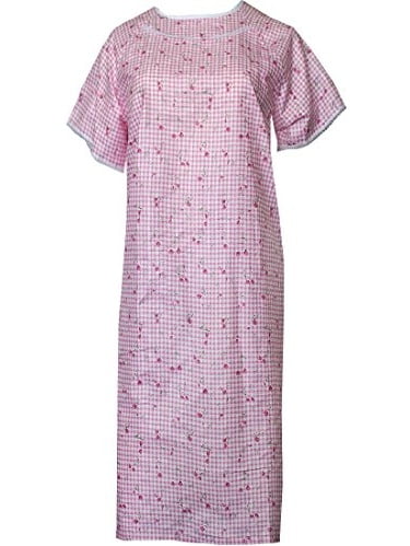 Personal Touch - Women's Poly Cotton Backwrap Gown - Pink with Cherry ...