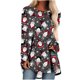 thumbnail image 1 of Camiseta de manga larga con cuello redondo y estampado navideño para mujer Pompotops  qwe24261, 1 of 5