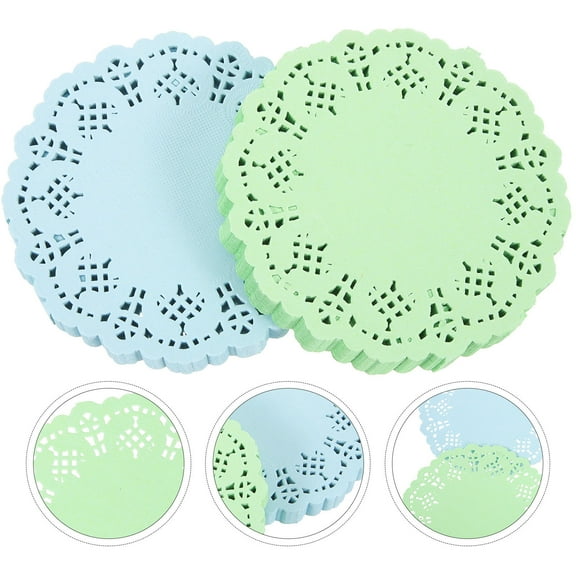 HAMPPLIES Decorative Paper Doilies Paper Placemat Assorted Color 2Bags 8.8x8.8x0.1cm