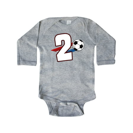 

Inktastic Second Birthday Soccer Gift Baby Boy or Baby Girl Long Sleeve Bodysuit