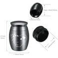 thumbnail image 2 of 1Set Small Keepsake Urn Mini Cremation Urns Ashes Holder Butterfly Heart Miniature Burial Funeral Container Jar Engraving Stainless Steel for Human Family Friends Memorial Black 1.57x1.18Inch, 2 of 7