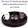 thumbnail image 3 of BIRDROCK HOME Wooden Lazy Susan Turntable - Spice Rack Organizer for Kitchen Table, Dining, Pantry and Countertop - Rotating Tray for Condiments - with Burnished Iron Accents - 18" Large, Black, 3 of 5