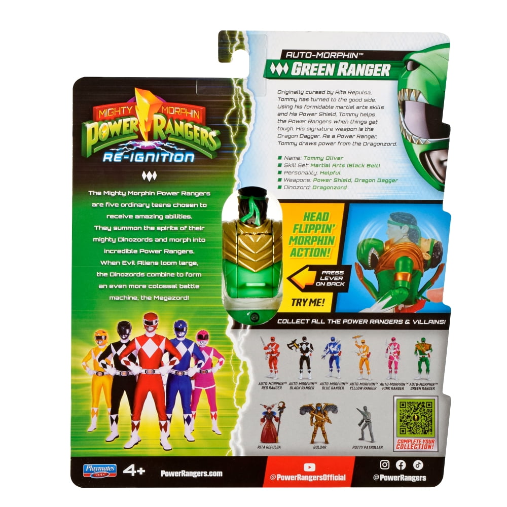 Mighty Morphin Power Rangers: Re-Ignition - Auto-Morphin vert Ranger Action Figure by Playmates Toys