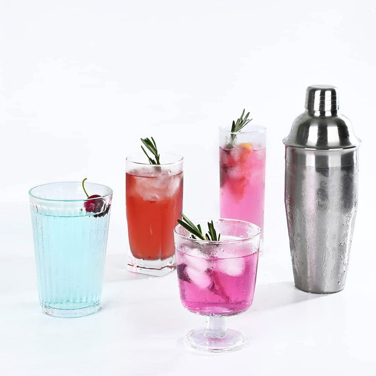  Fdit 24 oz Plastic Cocktail Shaker with Measurements Clear Drink  Mixer Martini Shaker Kit Boston Shaker Professional Bartender Shakers Tool  : Home & Kitchen