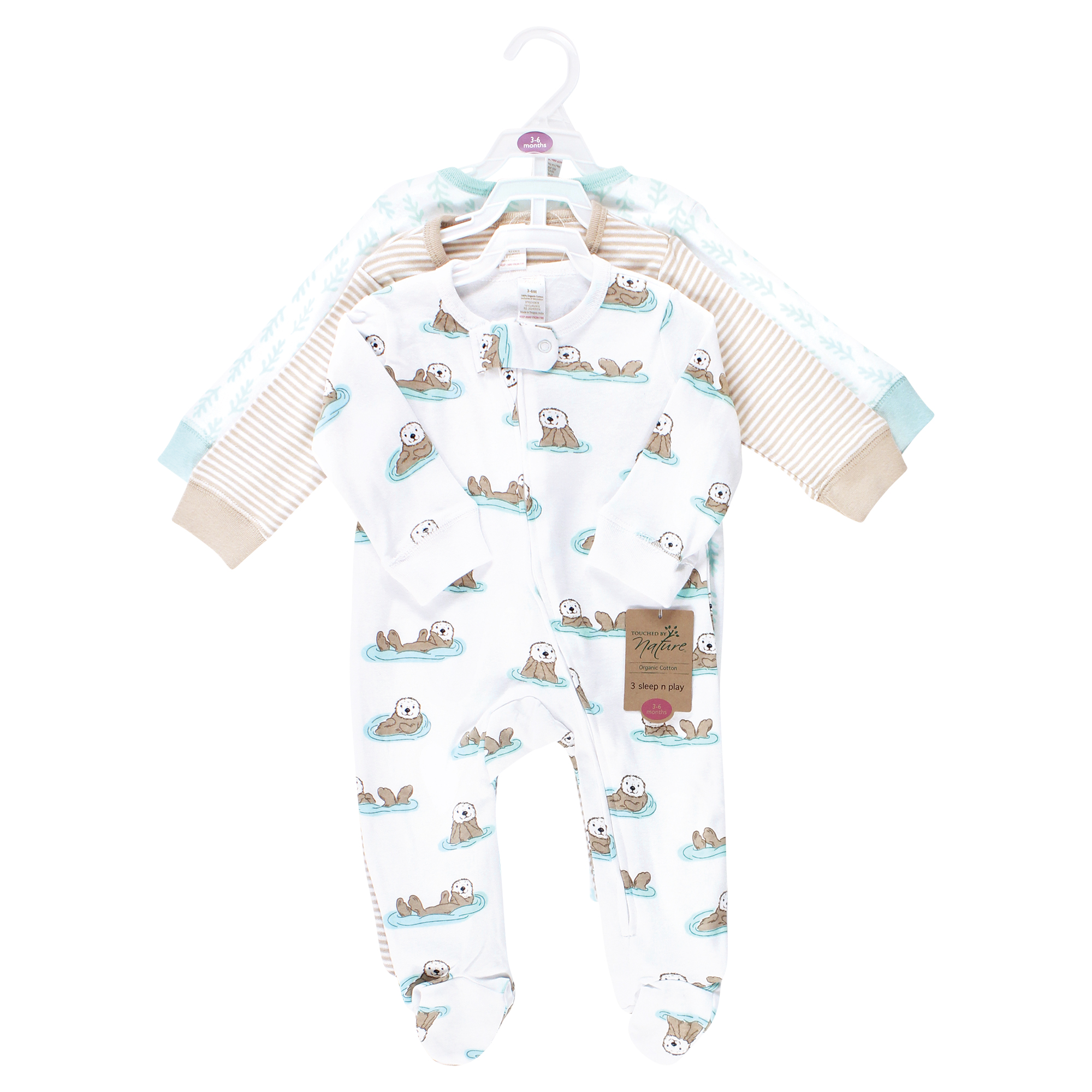 Touched by Nature Organic Cotton Sleep and Play, Otters, 3-6 Months
