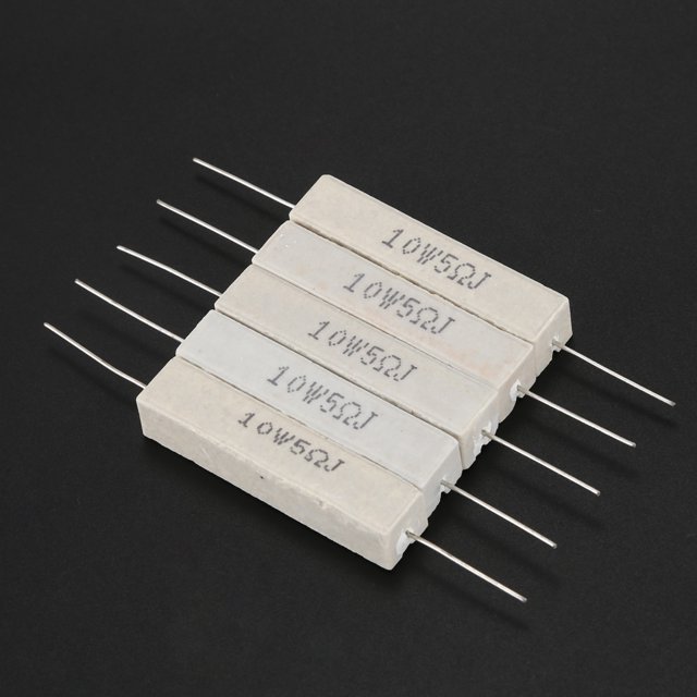 5 Pcs Résistance en Céramique Enroulée de Fil 5 Ohms 10W Watt 5 %