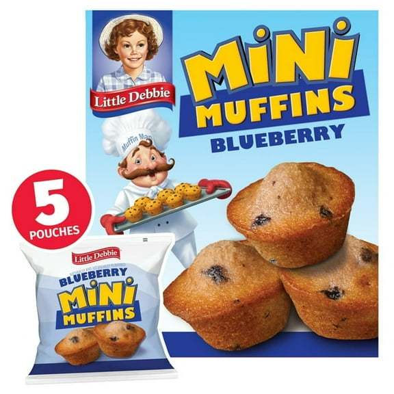 Little Debbie Blueberry Mini Muffins, 5 ct pack of 2