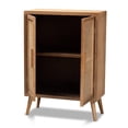 thumbnail image 2 of Baxton Studio Armoire de Rangement en Bois Fini Chêne Brun et Rotin de Style Mi-Siècle, 2 of 9