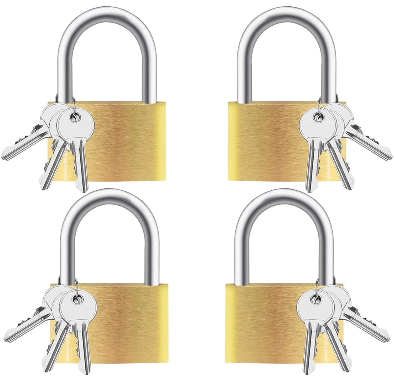 6 Candados Pequeños De 20mm Con 2 Llaves - Hierro, Color Amarillo, Para Taquillas, Maletas, Armarios, Equipaje, Seguridad Básica