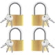 thumbnail image 1 of Candados pequeños con llave, 4 unidades de 30 mm de latón macizo con llaves iguales (12 unidades), Happon, candado de latón macizo con llave para portón, taquilla de gimnasio y caja de herramientas., 1 of 7