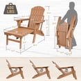 thumbnail image 3 of FUNBERRY Adjustable Folding Adirondack Chair with Retractable Ottoman, All Weather Fire Pit Chairs with Cup Holder, 3 of 9