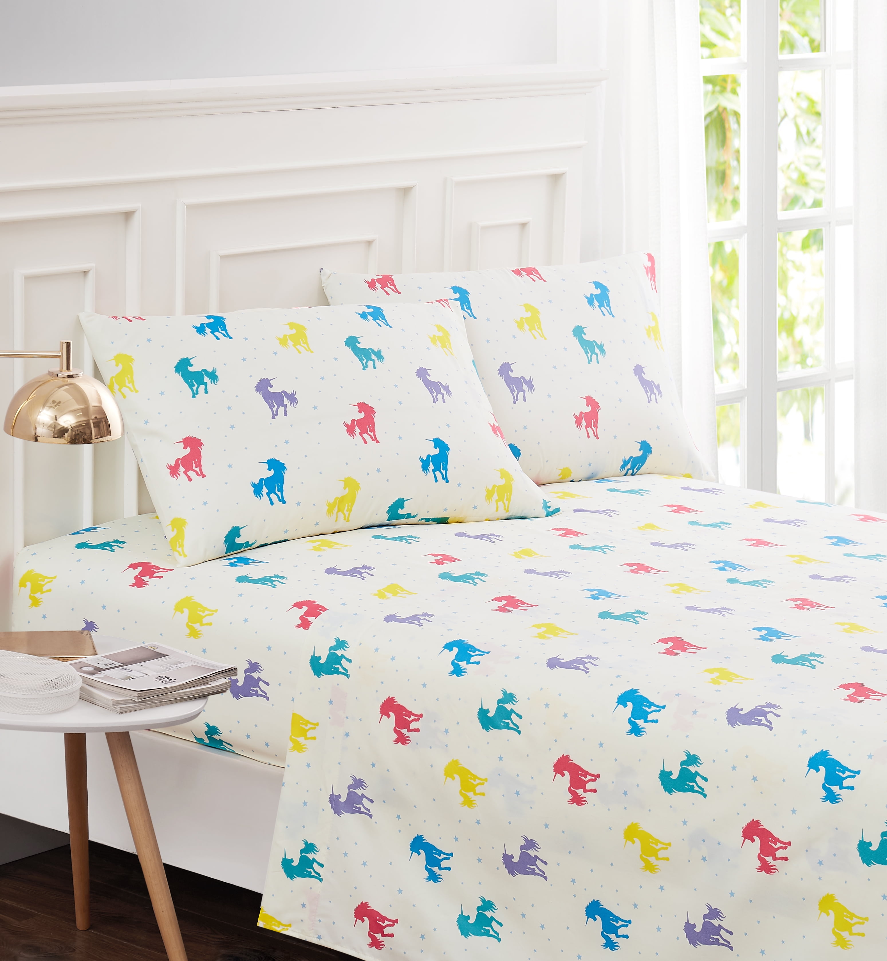 Rainbow Unicorn 4piece Sheet Set Full