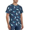 thumbnail image 4 of Yiaed Sea Sharks Print Mens Short Sleeve Tight Fit T-Shirt, Crewneck Casual Tee-Large, 4 of 5