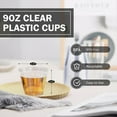 thumbnail image 3 of 9 oz Clear Plastic Cups, 100 Pack Disposable Fancy Cup for Wedding, Cocktail Cups 9 Ounce, Bulk Clear Plastic Tumblers for Iced Coffee, Cold Beverage, 3 of 4
