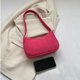 thumbnail image 3 of Bolsa Para Las Axilas Bolso para axilas de media luna para mujer, bolso informal de pana para bolas de masa hervida (rosa roja) Likrtyny Para Estrenar, 3 of 9