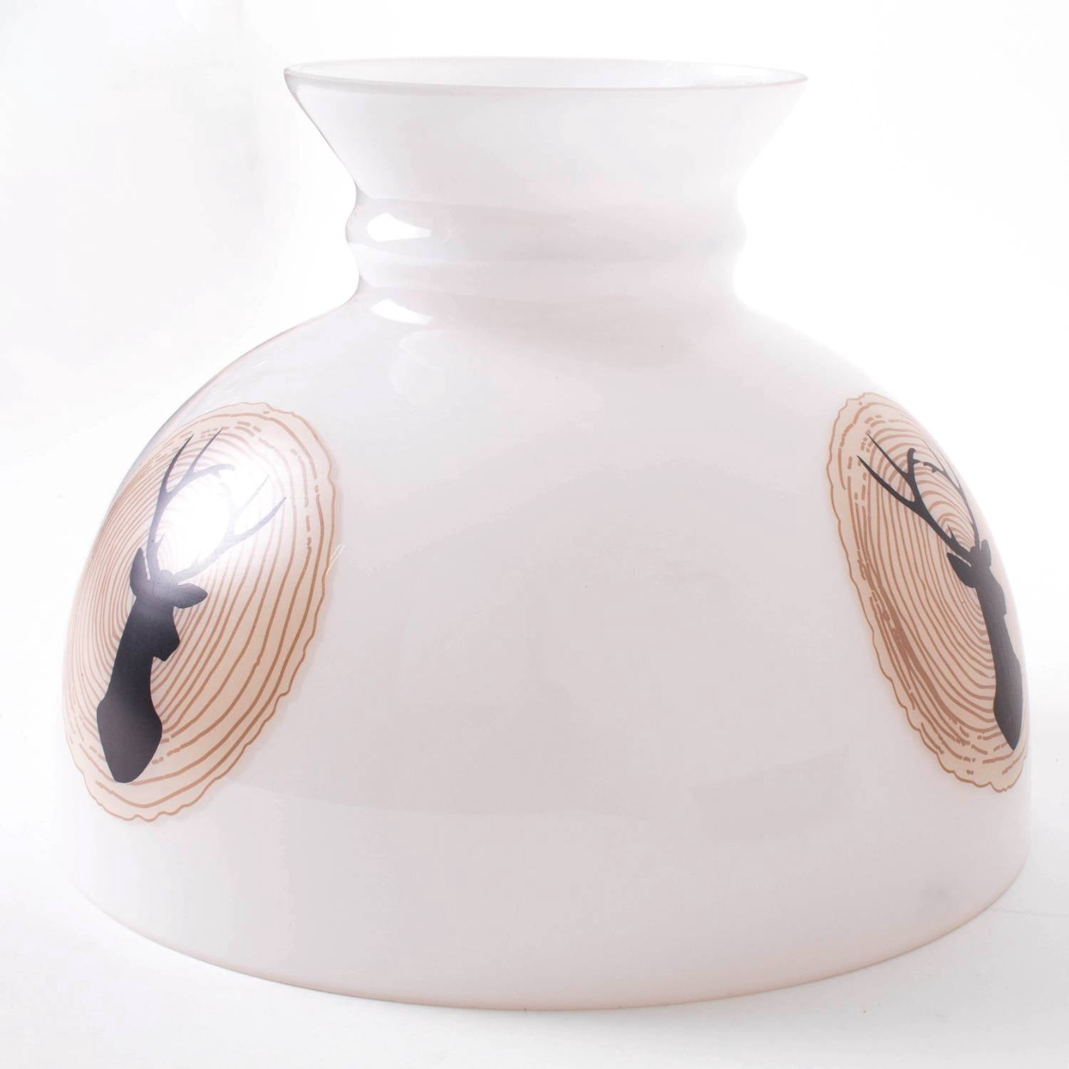 Aladdin Oil Lamp Shade - Student Design Glass Lampshade with 10 Inch Base Fitter, Deer on White Background