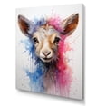 thumbnail image 2 of Designart "Curious Llama Portrait in Pink and Blue" Animals Canvas Wall Art - Traditional Pink Llama Living Room Canvas Art, 2 of 6