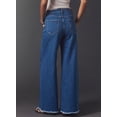 thumbnail image 4 of DOKOTOO Women Wide Leg Jeans High Waisted Stretch Denim Flare Pants Vintage Blue High Rise Loose Fit Raw Hem Five Pocket Jeans US Size, 4 of 11