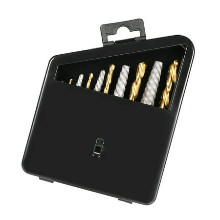 

Andoer 10pcs Left Hand Drill Bit Broken Bolt Damaged Screw Extractor Set with Metal Case