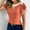 Orange, variant on Babysbule Womens Summer Tops Women Summer Fashion Solid O-Neck Short Sleeve Casual Hollow Out T-Shirt Top