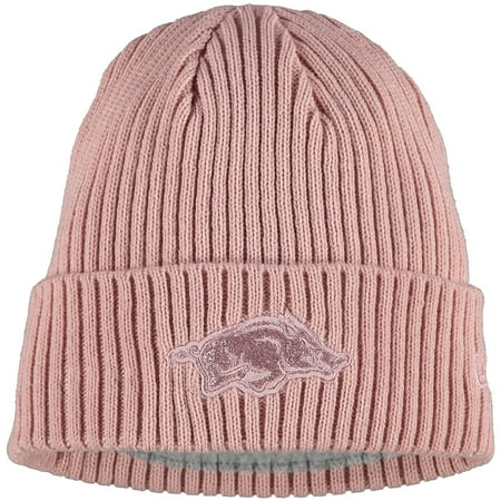 Arkansas Razorbacks New Era Women's Team Glisten Cuffed Knit Hat - Pink - OSFA
