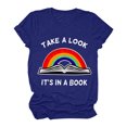 thumbnail image 1 of B91xZ Women's Tuniques T-Shirt à Manches Courtes Col Rond, Bleu S, 1 of 3