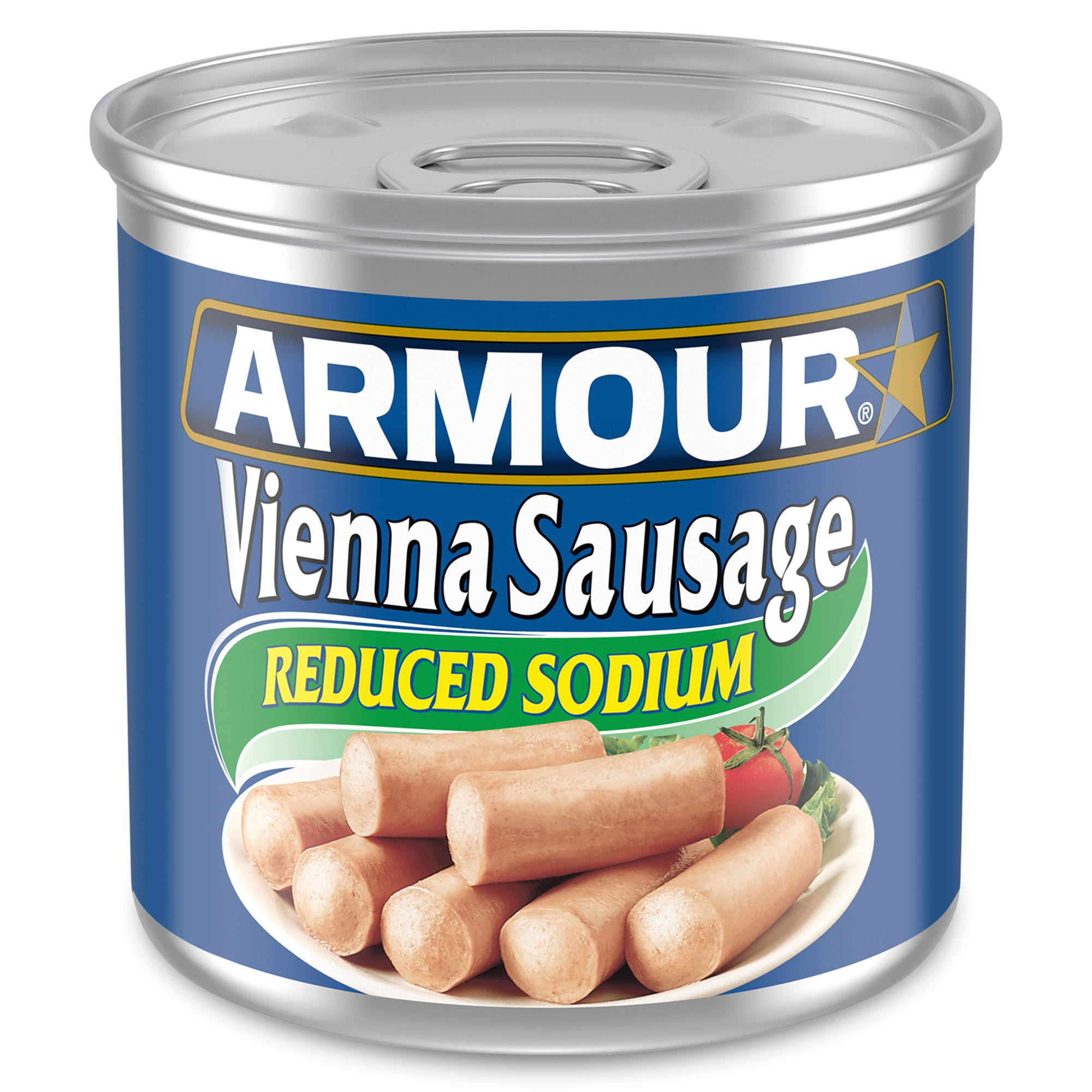 (2 pack) Armour Star Vienna Sausage, Reduced Sodium, 10g Protein Per Serving, 4.6 oz. Can