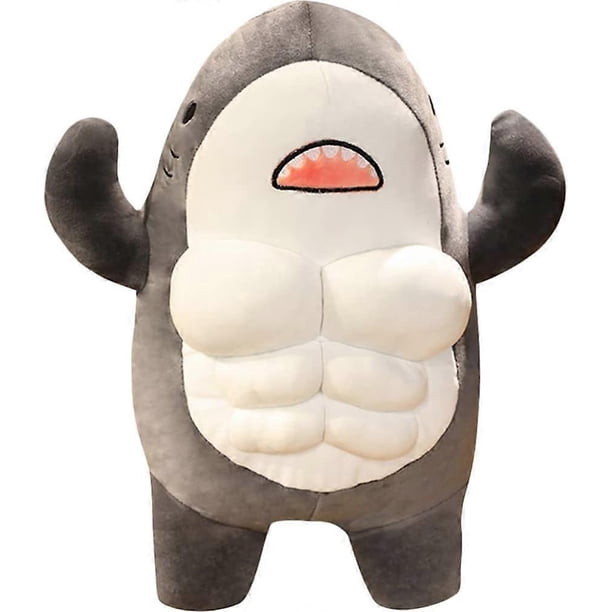 45cm Adorable Muscle Shark Doll Stuffed Toy - Kids Soft Cartoon Whale Plush, Banana Man Isopod Floppa Decorative Pillow