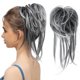 thumbnail image 1 of Nvzi Moño despeinado, postizo para moño recogido desaliñado, extensión de moño con banda elástica, postizos para moño rizado, coletero para mujer, puntas grises y blancas, 1 of 3