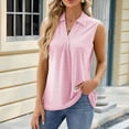 thumbnail image 2 of SHenli Womens Sleeveless Sweater Tops Ring Keyhole Neck Striped Short Sleeve Shirts Satin Blouse Basic Tees for Layering, 2 of 6