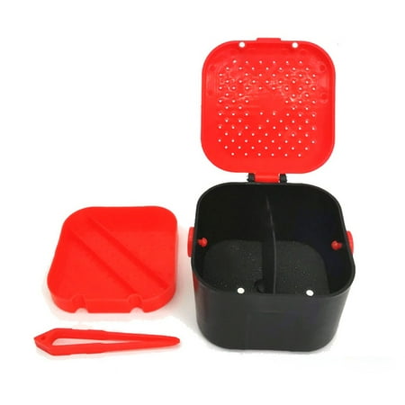 Fishing Equipment Earthworm Lure Box Carp Fishing Tackle Lure Plastic Box Red Earthworm Brand New Square large