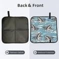 thumbnail image 2 of Sea Sharks Waves Vintage Shark Foldable Seat Cushion for Bleachers, Stadium Seats, Camping & Outdoor Events, Portable Lightweight Pad with Carabiner, 2 of 6