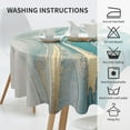thumbnail image 5 of Blue and Turquoise Marble Round Tablecloth 60 Inch Water Resistant Spill Proof Washable Table Cloth Decorative Fabric Table Cover for Dining Table Buffet Parties and Camping Daisy, 5 of 6