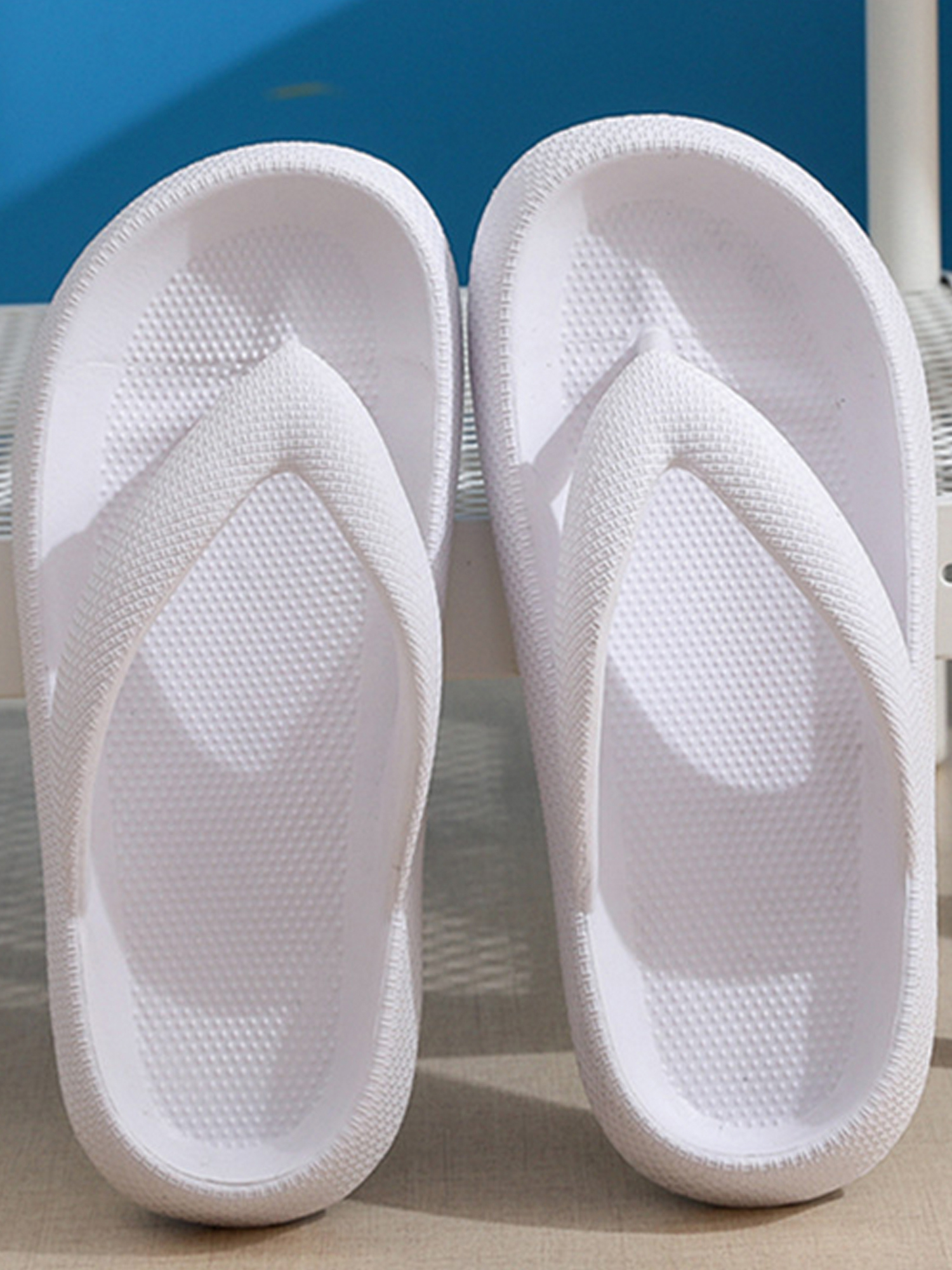 White Thick Sole Flip Flop Sandals · Filly Flair