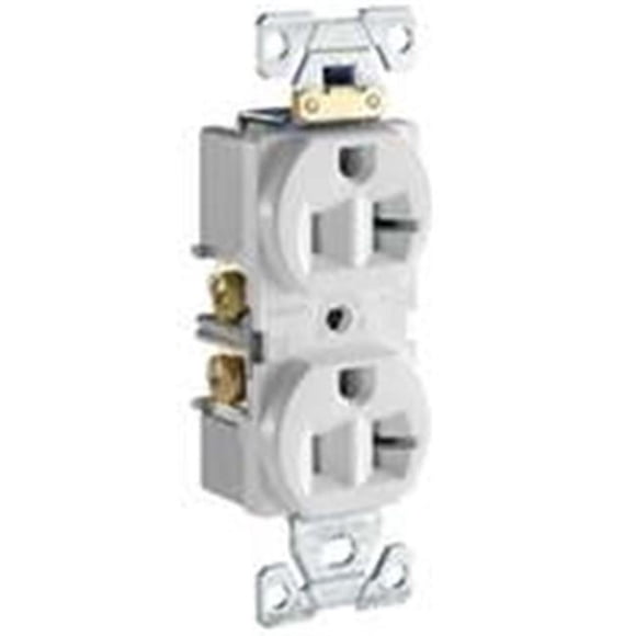 Cooper Wiring TRBR20W-BXSP Tamper 20A Commercial Duplex Receptacle- White