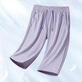 thumbnail image 2 of Clearance! Women's Bermuda Shorts Athletic Quick Dry Lightweight Summer High Waisted Drawstring Breathable Casual Lounge Shorts With Zipper Pockets Purple L Size, 2 of 4