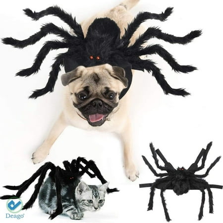Deago Halloween Dogs Cats Costume Furry Giant Simulation Spider Pets Cosplay Dress up Costume Pets Accessories Decoration for Dogs Puppy
