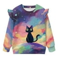 thumbnail image 5 of DISNIMO Cat Printed Sweatshirt for Toddler Girl Fall Winter T-Shirts Long Sleeve Pullover Tops Crewneck Sweater for Fall Winter 5-6 Years, 5 of 7