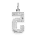 thumbnail image 3 of Diamond2Deal 14k White Gold Medium Polished Number 5 Charm for Women (L-17.72 mm, W-9.64 mm), 3 of 5
