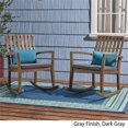 thumbnail image 3 of Noble House Colmena Outdoor Acacia Wood Rocking Chair in Gray (Set of 2), 3 of 13