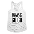 thumbnail image 1 of Wham Go Go White Junior Women's Racerback Tank Top, 1 of 2