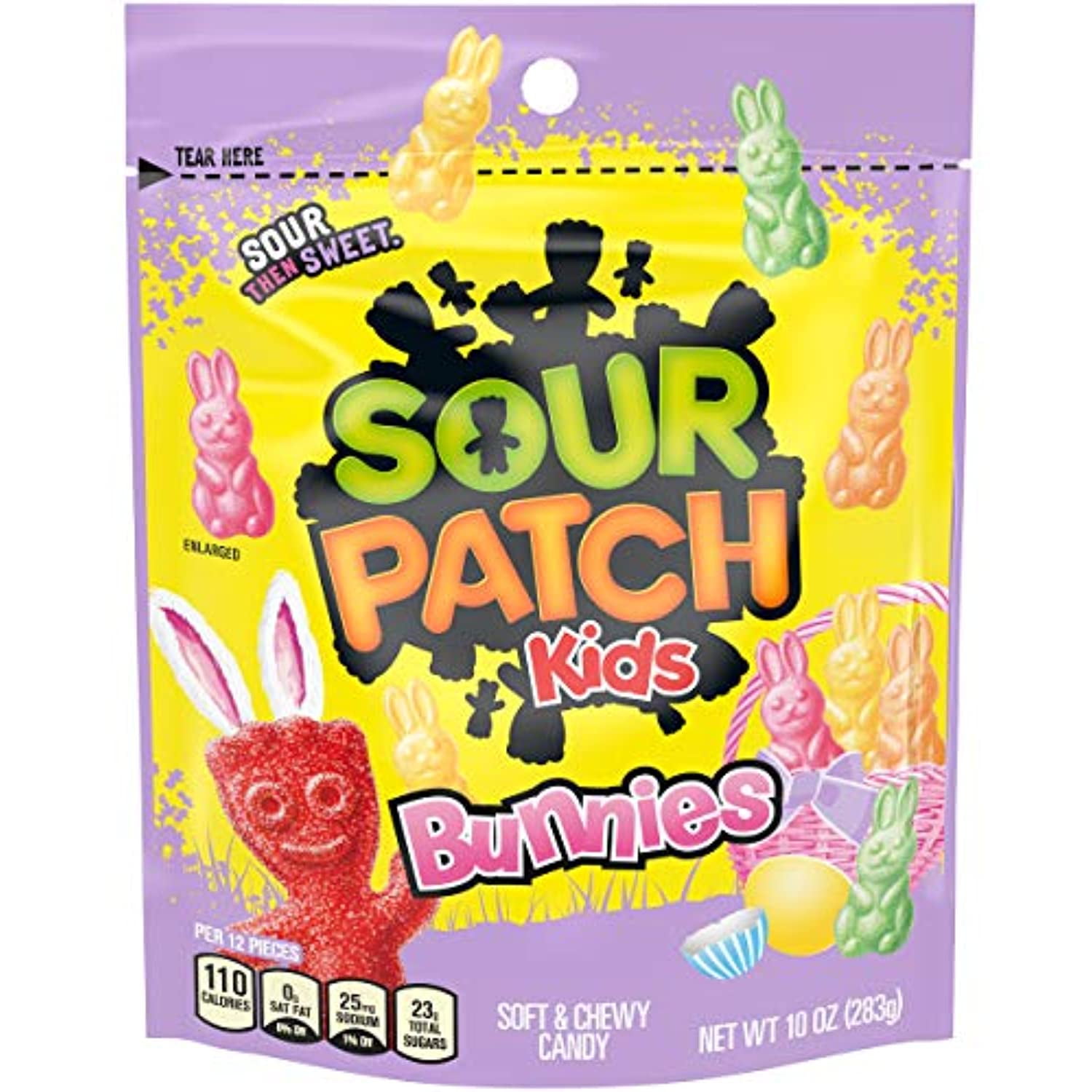 Sour Patch Kids Bunnies Easter Candy 10 Oz Bag, 1 Count