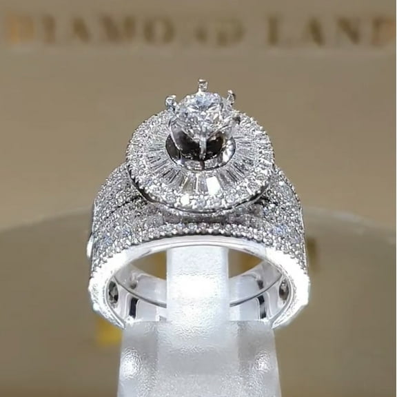 925 Sterling Silver Bridal Rings Sets for Women AAA Cubic Zirconia Solitaire Ring Engagement Wedding Promise Band Luxuxry Full Diamond Jewelry 6