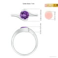 thumbnail image 4 of ANGARA Natural Semi Bezel-Set Solitaire Round 1.15 ct Amethyst Bypass Ring in 14K White Gold for Women (Size-7mm) | February Birthstone, Anniversary, Jewelry Gift for Women | Natural Amethyst Ring, 4 of 8