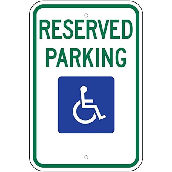 Federal Handicap Parking Sign (R7-8) 8" X 12" inch; Aluminum Sign