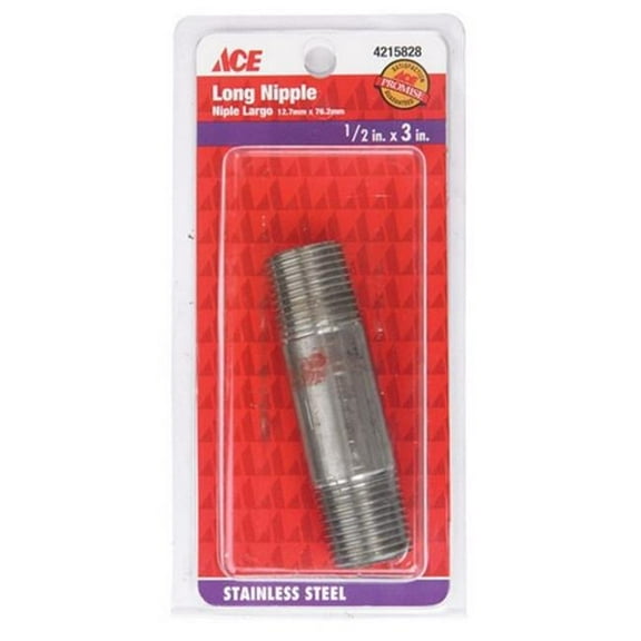 Smith-Cooper Nipple Stainless 304 1/2 " X 3 "